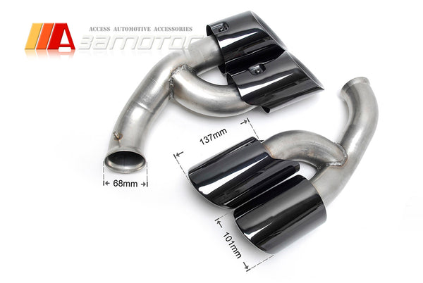 Quad Muffler Rear Exhaust Black Tail Pipes fit for 2015-2017 Porsche Cayenne V6 V8