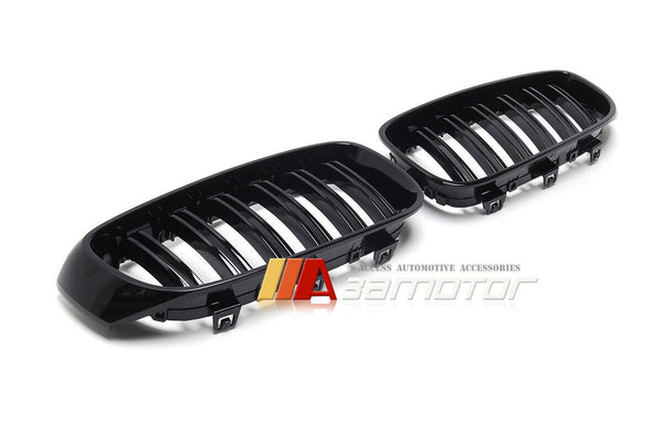 Gloss Black Dual Slat Style Front Grilles fit for 2014-2016 BMW F34 Pre-LCI 3-Series GT