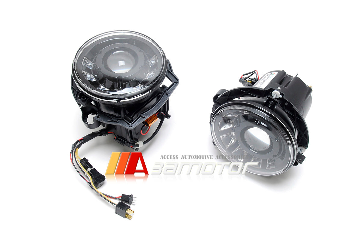 Black Housing LED Projector Head Lights Set fit for 1999-2006 Mercedes W463 G-Class