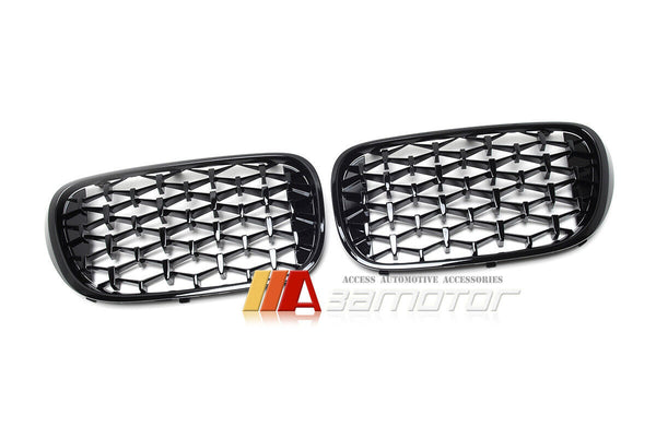 All Gloss Black Diamonds Front Kidney Grilles Set fit for 2016-2018 BMW G11 / G12 Pre-LCI 7-Series