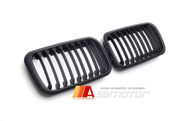 Matte Black Front Kidney Grilles Set fit for 1992-1996 BMW E36 3-Series Pre-LCI & E36 M3