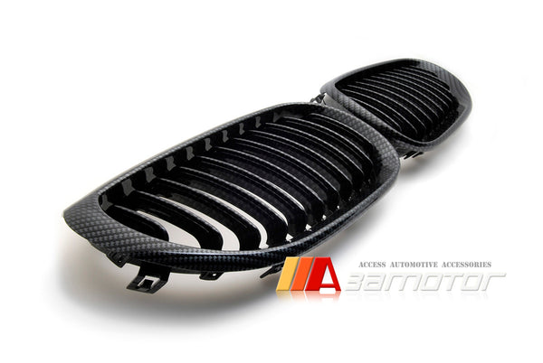 Carbon Look (Hydro Dipped) Front Kidney Grilles Set fit for 2004-2010 BMW E60 / E61 5-Series & M5