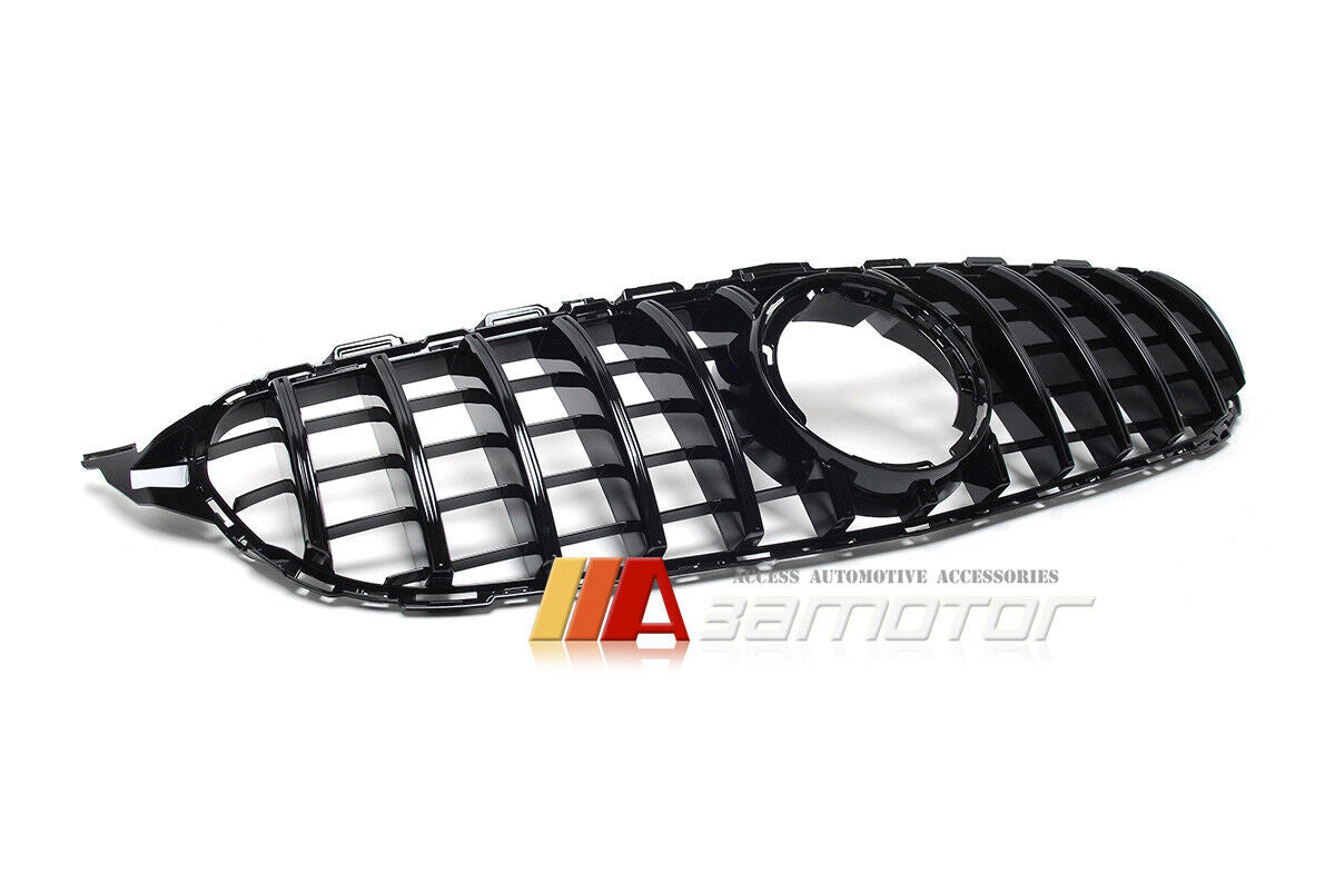 All Black GT Style Front Grille fit for 2019-2021 Mercedes W205 / S205 / C205 / A205 Facelift C-Class