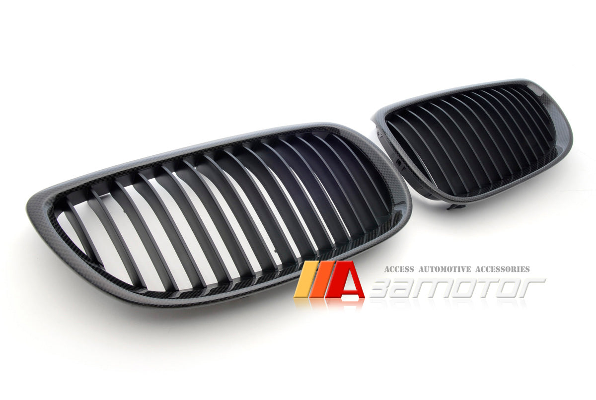 Carbon Fiber Front Kidney Grilles fit for 2007-2010 BMW E92 / E93 Pre-LCI 3-Series & 2008-2013 E92 M3 Coupe