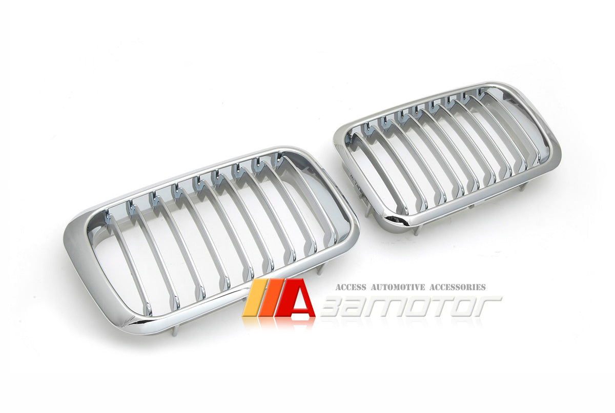 Front Chrome Kidney Grilles Backing Silver fit for 1992-1996 BMW E36 3-Series Pre-LCI & E36 M3