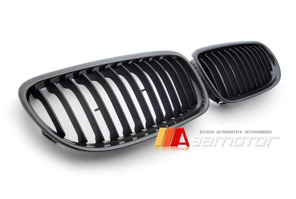 Carbon Fiber Front Kidney Grilles Set fit for 2009-2011 BMW E90 / E91 LCI 3-Series