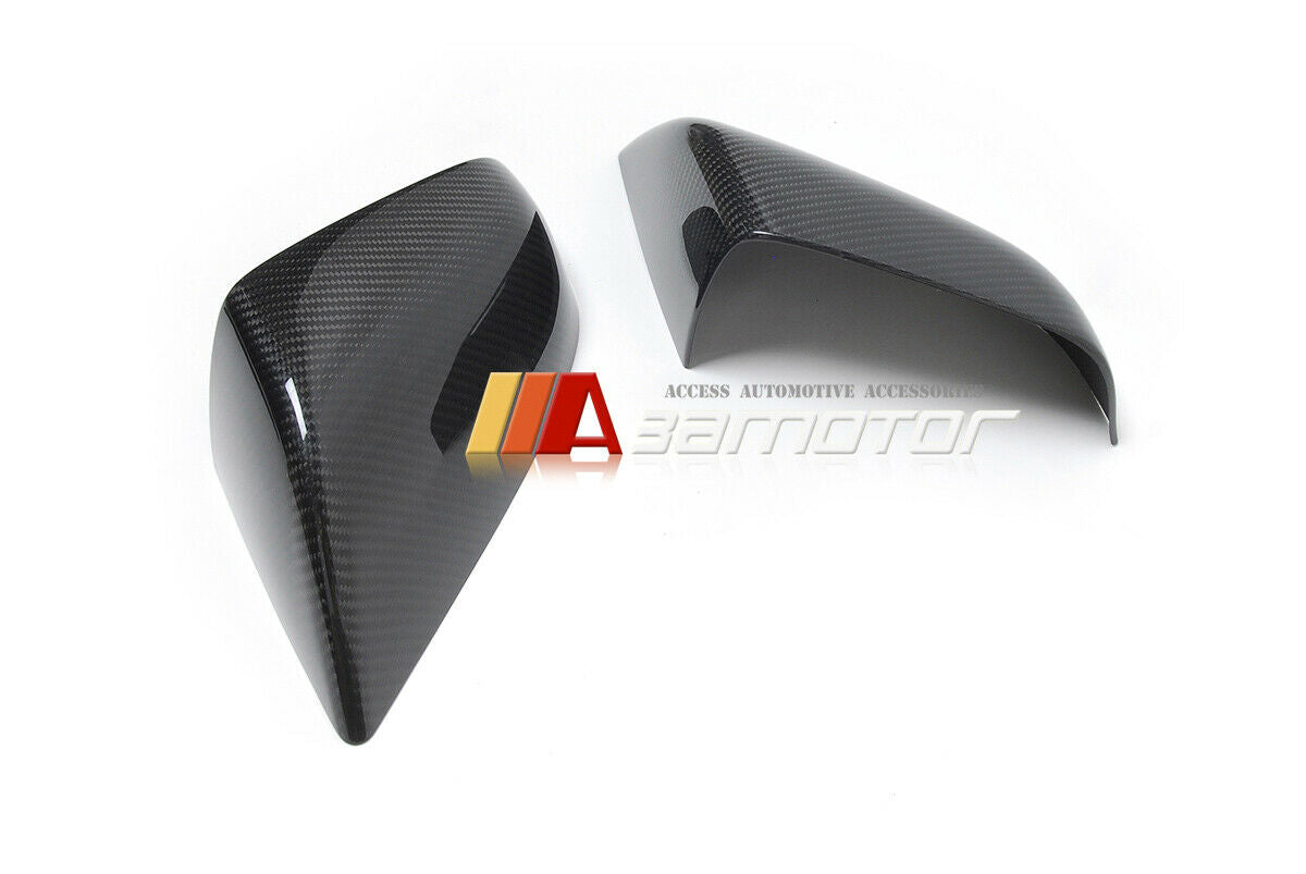 Dry Carbon Fiber Door Side Mirror Trim Covers Set fit for 2012-2021 Tesla Model S