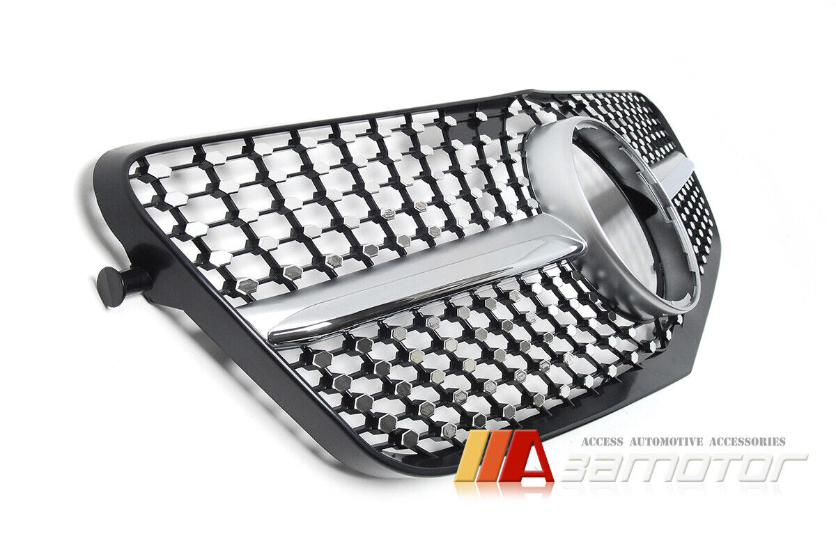 Diamond Style Front Grille w/ Silver Fin fit for 2009-2013 Mercedes W212 / S212 E-Class