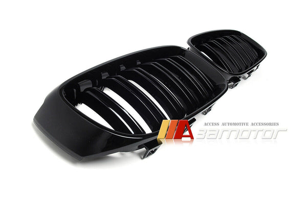 Gloss Black Dual Slat Style Front Grilles fit for 2014-2016 BMW F34 Pre-LCI 3-Series GT