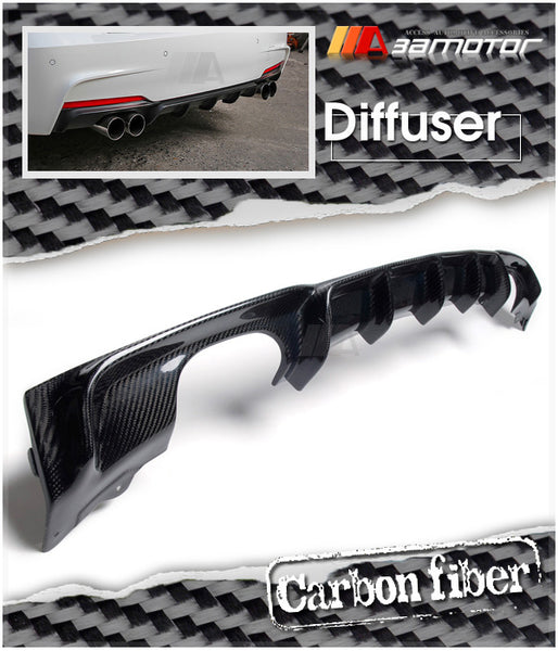 Carbon Fiber Rear Bumper Diffuser Quad fits 2012-2019 BMW F30 / F31 3-Series M Sport