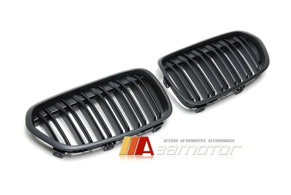 Dual Slat Gloss Black Front Kidney Grilles Set fit for 2018-2022 BMW F52 1-Series