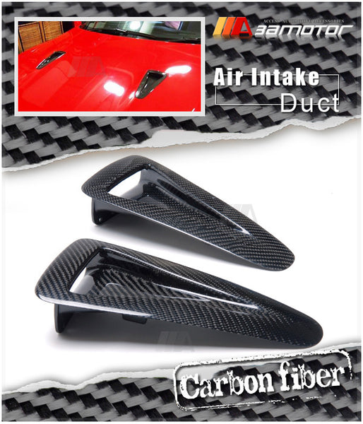 Carbon Fiber Hood Vent Insert Air Intake Ducts Set fit for 2009-2016 Nissan GT-R R35 CBA DBA