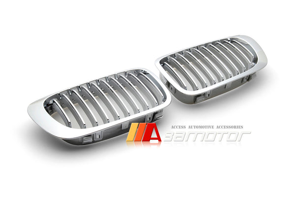 Chrome Front Kidney Grilles Backing Silver fit for 1999-2002 BMW E46 Coupe Pre-LCI / 2001-2006 E46 M3