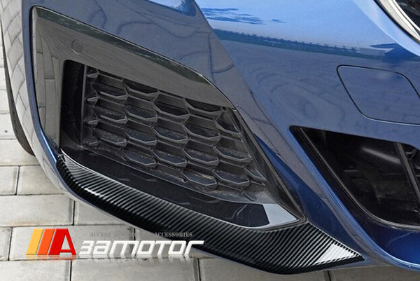 Carbon Fiber Front Bumper Fog Frame Trim Covers Set fit for 2021-2022 G30 / G31 LCI M Sport