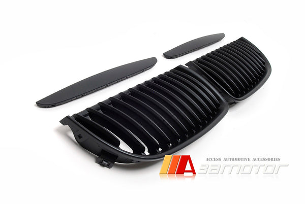 Matte Black Front Kidney Grilles Set fit for 2005-2008 BMW E90 / E91 Pre-LCI 3-Series