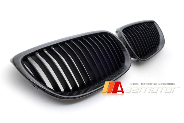 Carbon Fiber Front Kidney Grilles fit for 2007-2010 BMW E92 / E93 Pre-LCI 3-Series & 2008-2013 E92 M3 Coupe