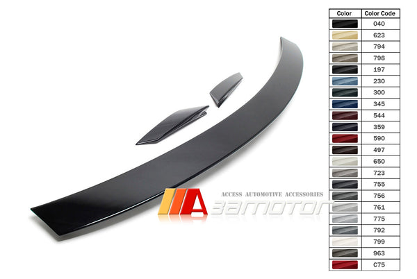 3AMOTOR Pre-Painted Rear Trunk Spoiler 3PC Style fit for  2008-2014 Mercedes W204 C-Class Sedan