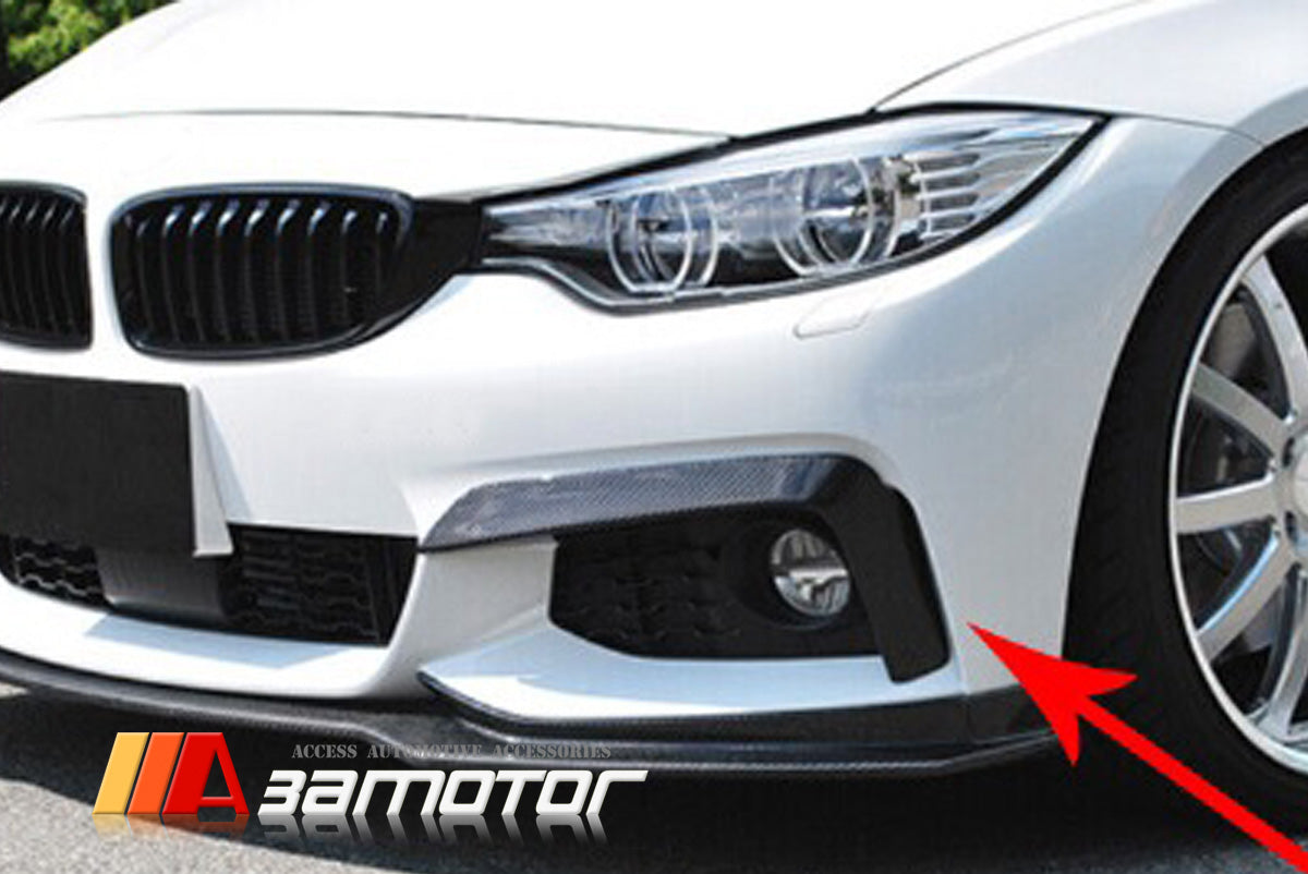 Carbon Fiber Front Bumper Canard Set fit for 2014-2019 BMW F32 / F33 / F36 4-Series M Sport