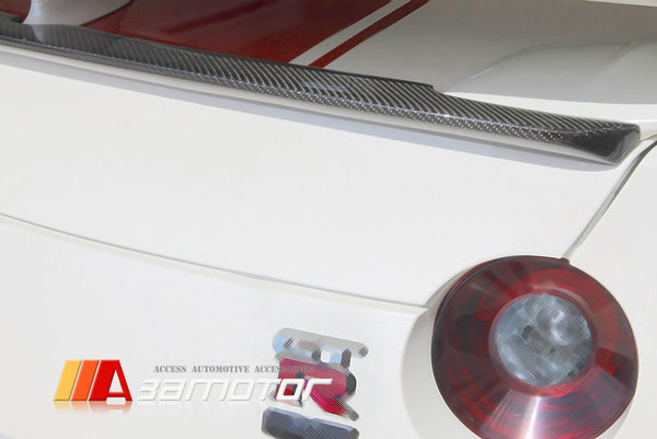 Carbon Fiber W Rear Trunk Spoiler Wing fit for 2008-2021 Nissan GT-R R35 CBA DBA