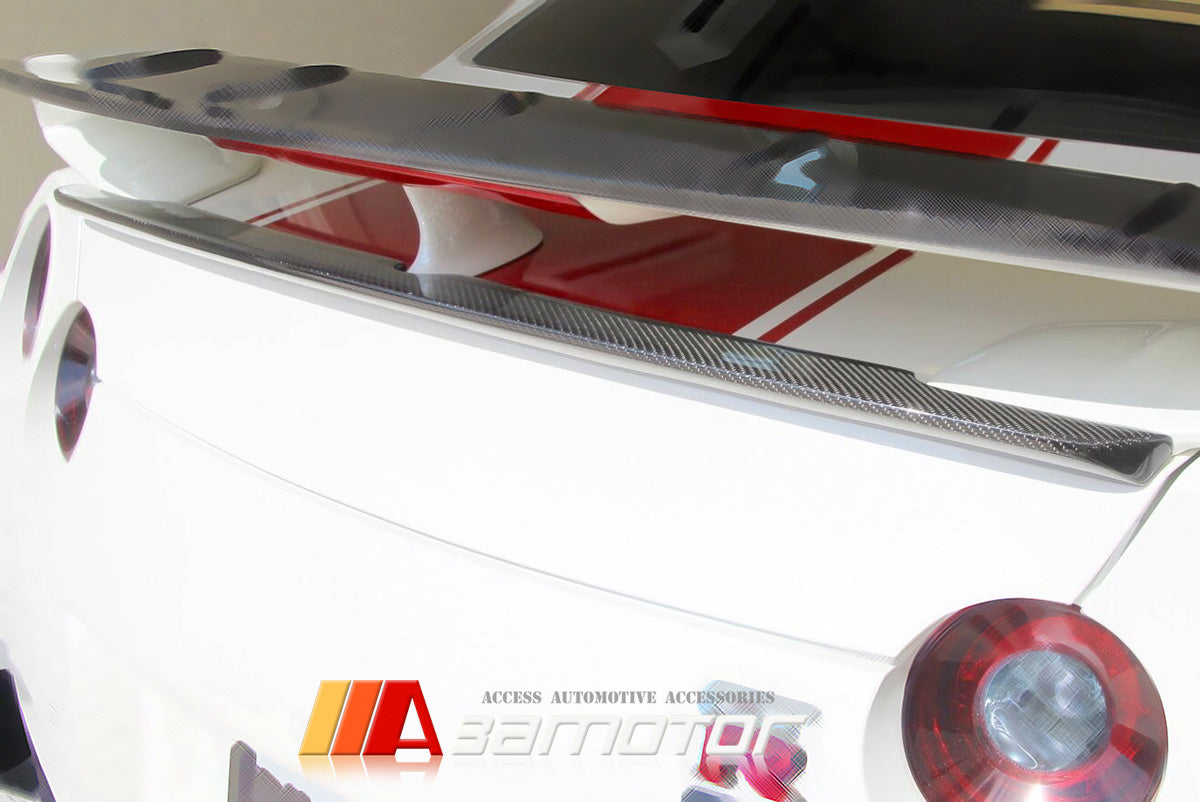 Carbon Fiber W Rear Trunk Spoiler Wing fit for 2008-2021 Nissan GT-R R35 CBA DBA