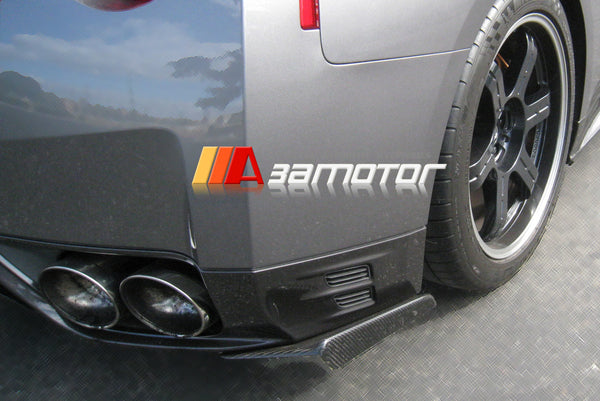 Carbon Fiber J Rear Bumper Extensions Set fit for 2008-2016 Nissan GT-R R35 CBA DBA