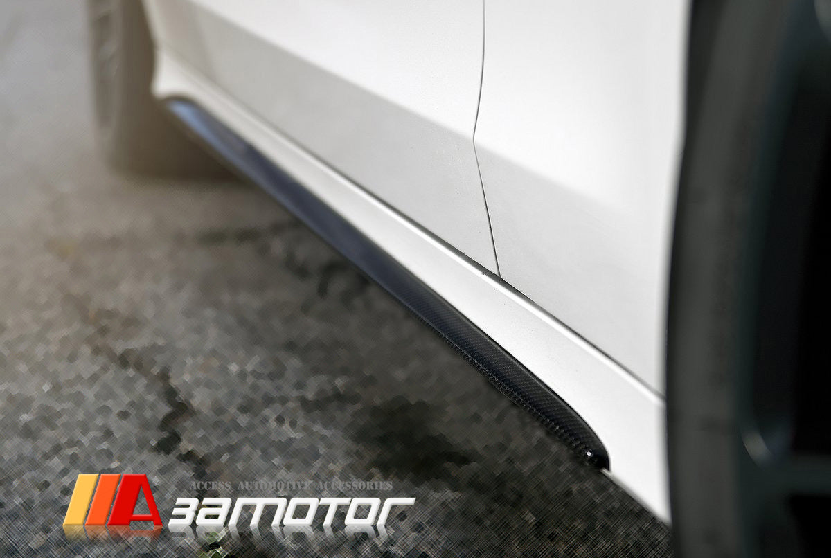W203 Right Inner Rocker Panel Carbon Fiber Side Skirt Rocker Panels Set fit for 2015-2021 Mercedes W ...