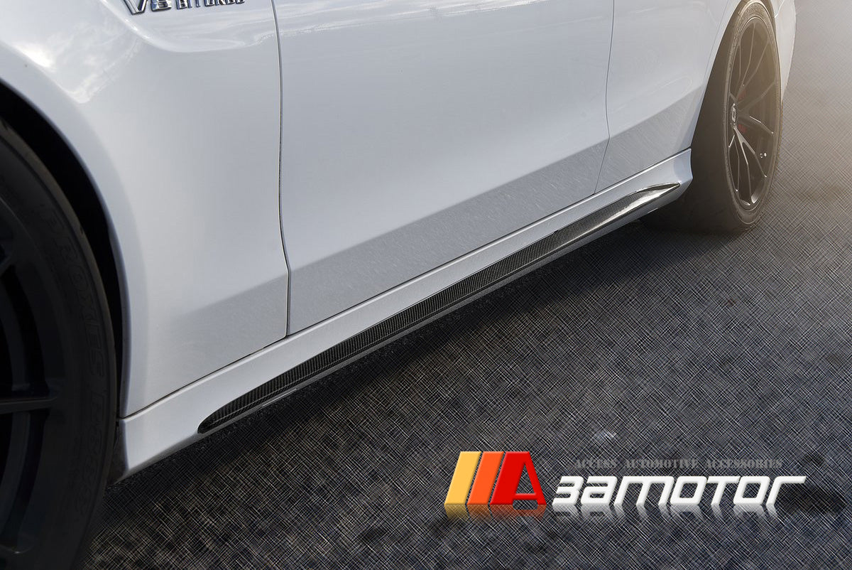 W203 Right Inner Rocker Panel Carbon Fiber Side Skirt Rocker Panels Set fit for 2015-2021 Mercedes W ...